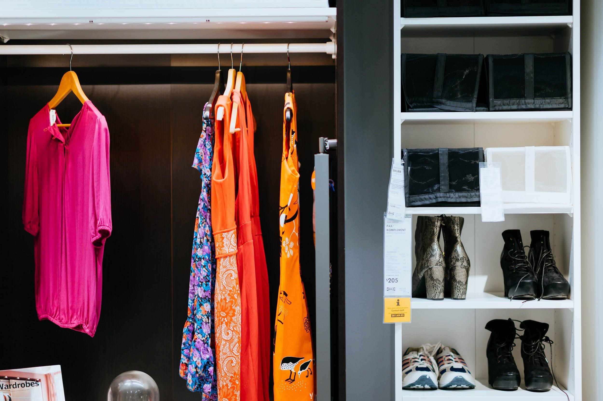 Wardrobe with clothes