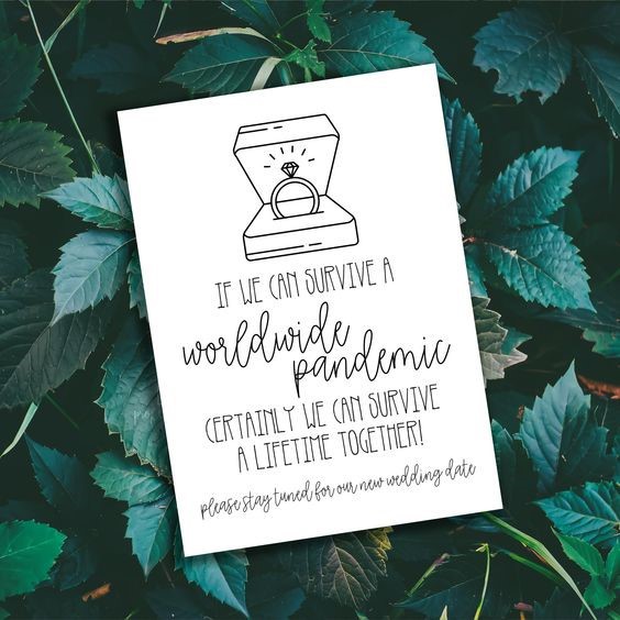 Wedding Postponement Cards to Change the Time for Wedding