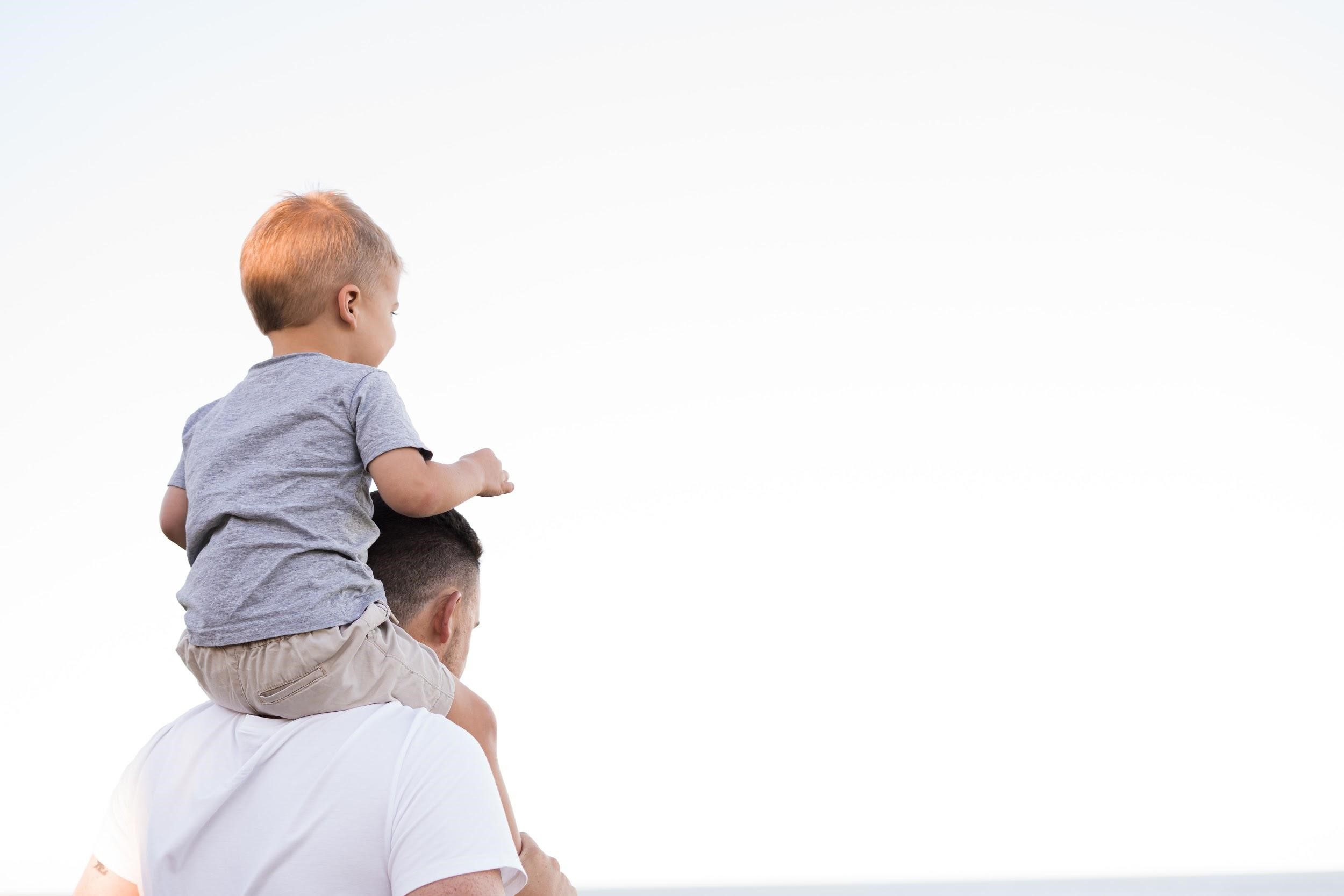 Father and son at the beach