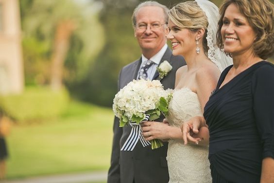 Beautiful Bride with Her Parents Aside