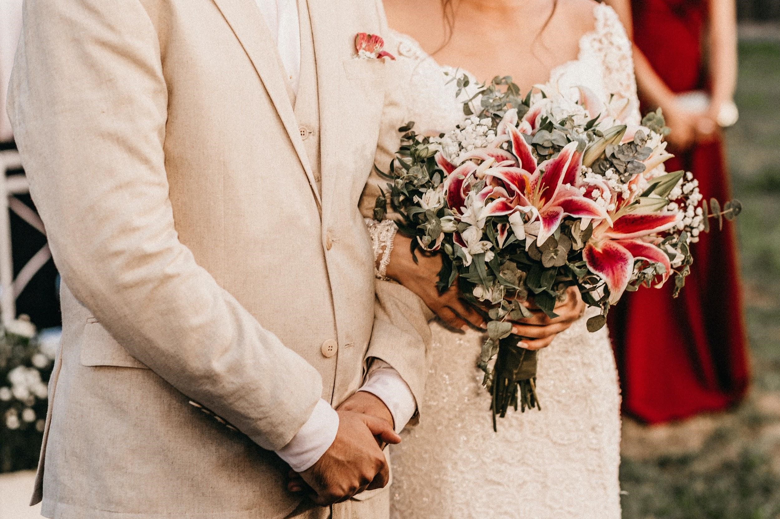 The couple on their wedding day